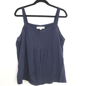 Ann Taylor LOFT Women's Size XL Blue Flowy Tank Top Blouse NWT